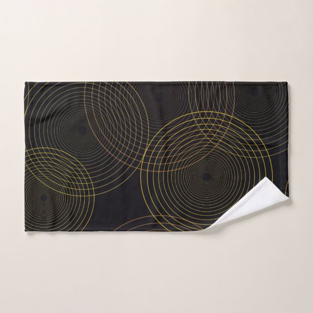 Simple, modern, cool, trendy thin line circles hand towel  (Hand Towel)