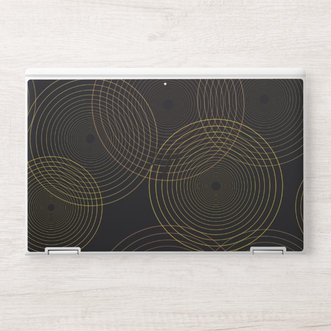 Simple, modern, cool, trendy thin line circles HP laptop skin (Front)