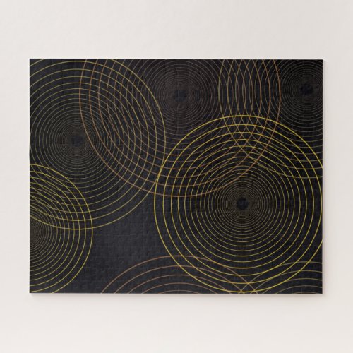 Simple modern cool trendy thin line circles jigsaw puzzle