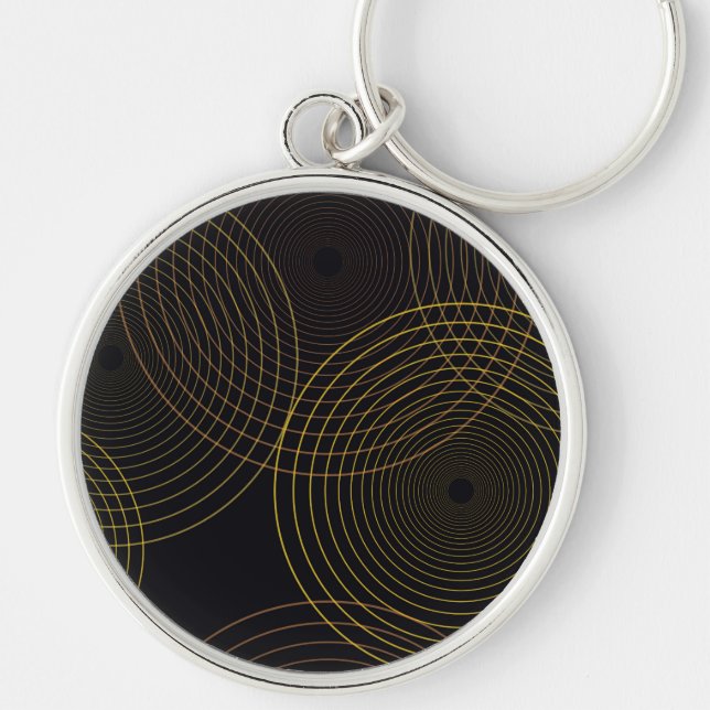 Simple, modern, cool, trendy thin line circles keychain (Front)