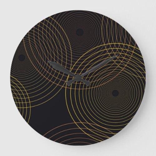 Simple modern cool trendy thin line circles large clock