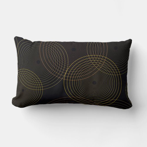 Simple modern cool trendy thin line circles lumbar pillow