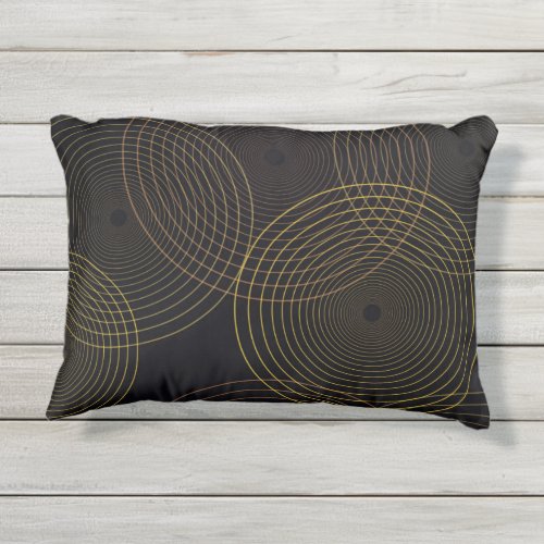Simple modern cool trendy thin line circles outdoor pillow