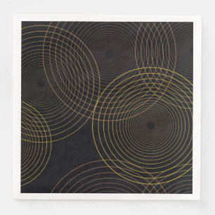 Simple, modern, cool, trendy thin line circles paper dinner napkins