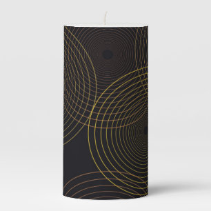 Simple, modern, cool, trendy thin line circles pillar candle