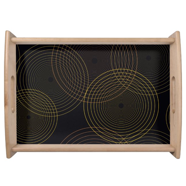 Simple, modern, cool, trendy thin line circles serving tray (Front)