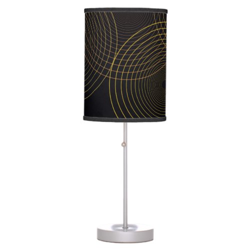 Simple modern cool trendy thin line circles table lamp