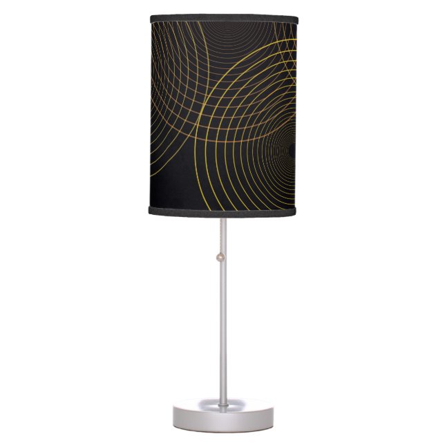 Simple, modern, cool, trendy thin line circles table lamp (Front)
