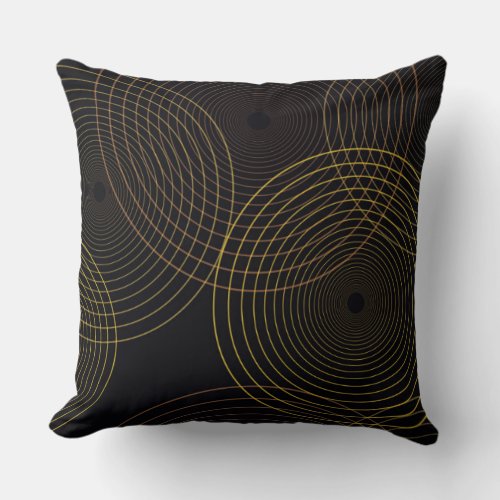 Simple modern cool trendy thin line circles throw pillow