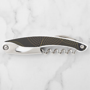 Simple, modern, cool, trendy thin line circles waiter's corkscrew