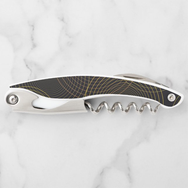 Simple, modern, cool, trendy thin line circles waiter's corkscrew (Front)
