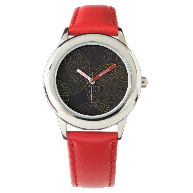 Simple, modern, cool, trendy thin line circles watch (Front)