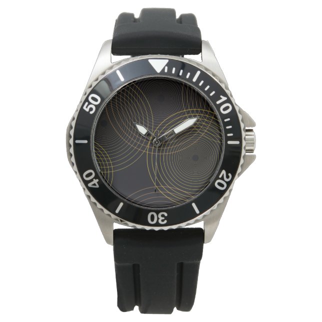 Simple, modern, cool, trendy thin line circles watch (Front)