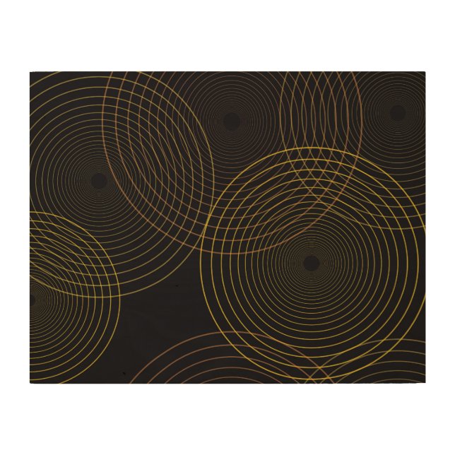 Simple, modern, cool, trendy thin line circles wood wall art (Front)
