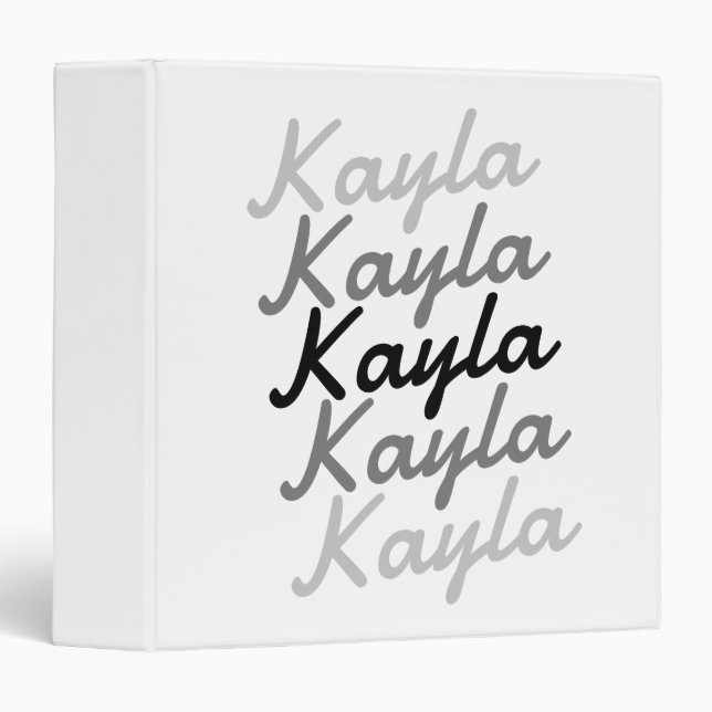 Simple Modern Cool Typography Name  3 Ring Binder (Front/Spine)