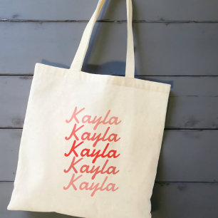 Simple Modern Cool Typography Name Tote Bag