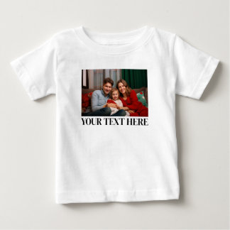 Simple Modern Cool Typography Text and photo  Baby T-Shirt