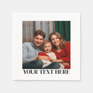 Simple Modern Cool Typography Text and photo  Napkins