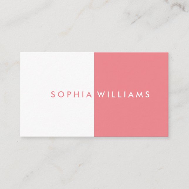 Simple Modern Coral and White Appointment card (Front)