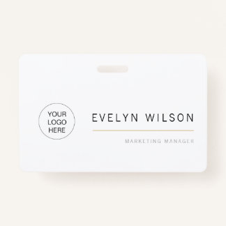 Simple Modern Corporate Employee Logo Name ID Badge