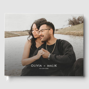 Simple Modern Couple Casual Photo Wedding Guest Book