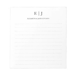 Simple Modern Couple Monogram Dotted Lines Notepad