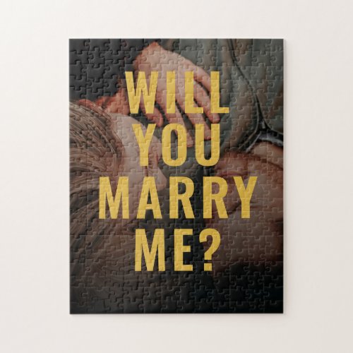 Simple Modern Couple Photo Will You Marry Me Jigsaw Puzzle