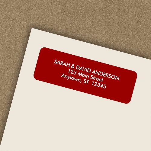 Simple Modern Crimson Red Return Address Label