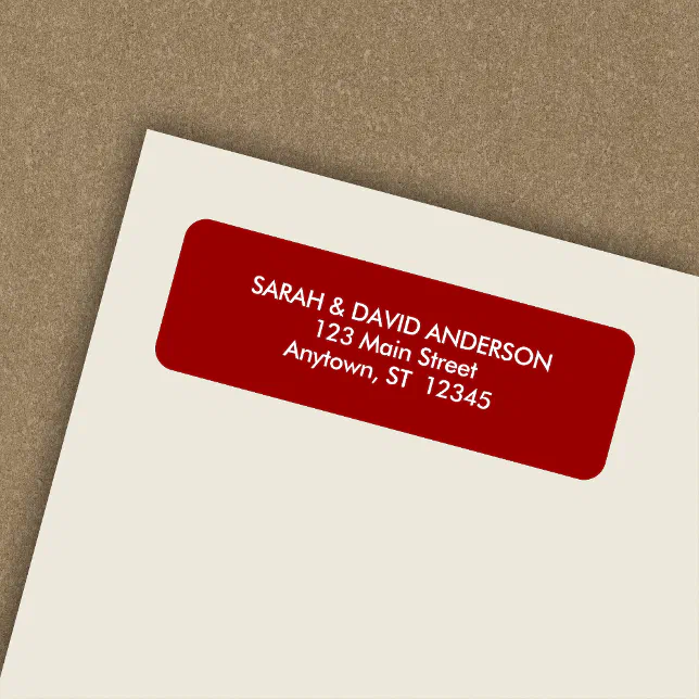 Simple Modern Crimson Red Return Address Label | Zazzle