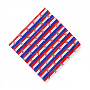 Simple Modern Croatia National Flag blue red Bandana
