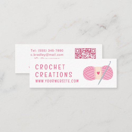 Simple Modern Crochet QR Code Crocheting Mini Business Card