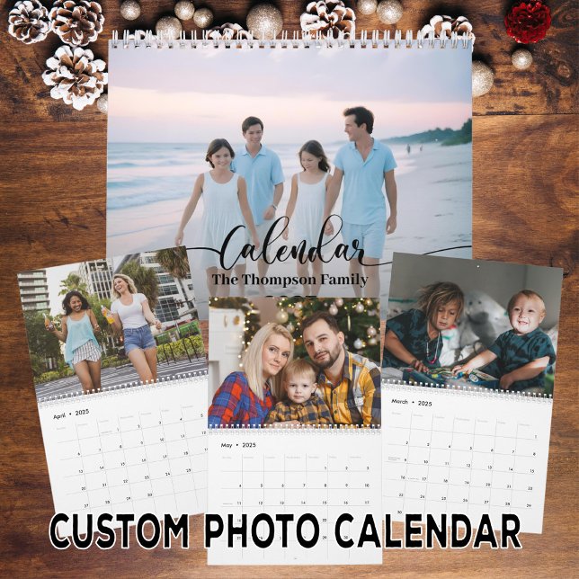 Simple Modern Custom 14 Photos Family 2026 Calendar (Creator Uploaded)