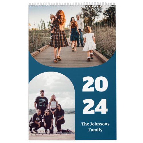 Simple Modern Custom 26 Photos Family 2024 Calendar