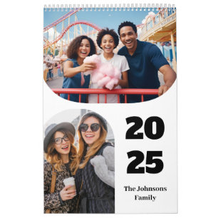 Simple Modern Custom 26 Photos Family 2025 Calendar