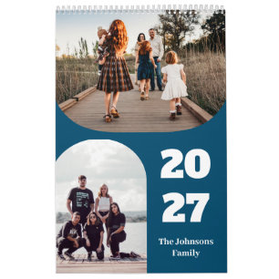Simple Modern Custom 26 Photos Family 2027 Calendar