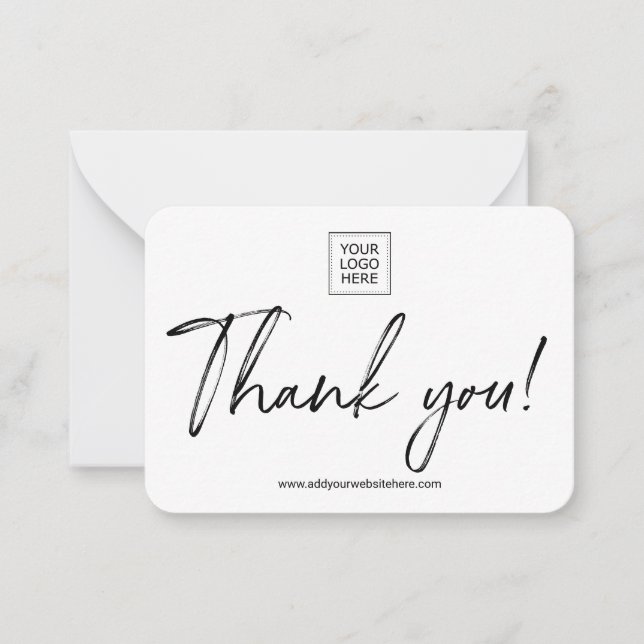 Simple Modern Custom Business Logo Coupon Promo Note Card (Front)