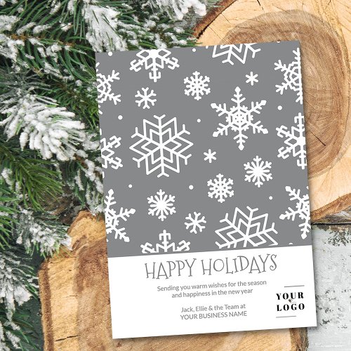 Simple Modern Custom Christmas Snowflake Logo Holiday Card