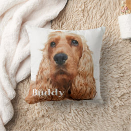 Simple Modern Custom Dog Photo Throw Pillow