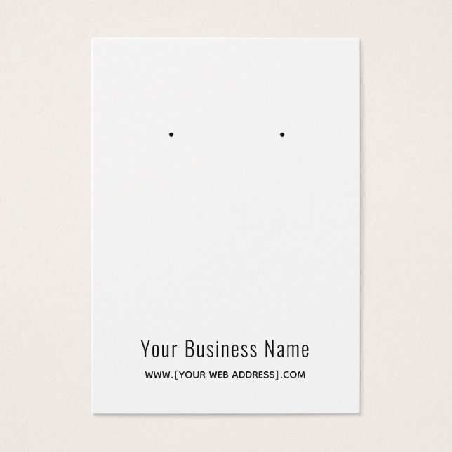 Simple Modern Custom Earring Card (Front)