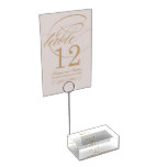 Simple Modern Custom Golden 50th Anniversary Party Place Card Holder