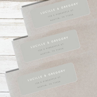 Simple Modern Custom Grey Return Address Label