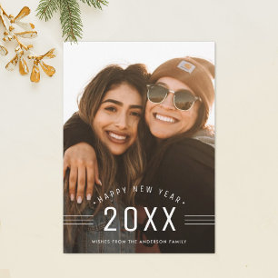 Simple Modern Custom Happy New Year Holiday Card