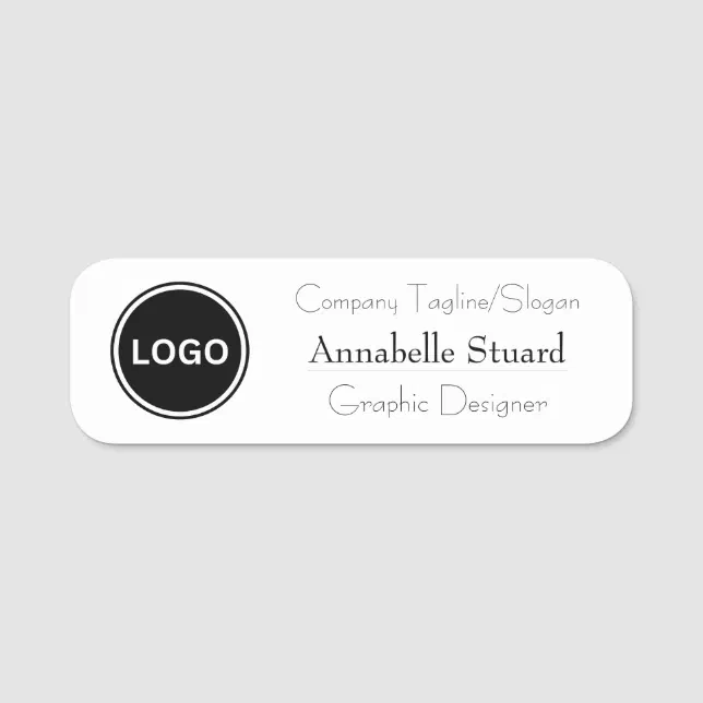 Position Tag Card Simple modern custom logo employee position magnet name tag | Zazzle