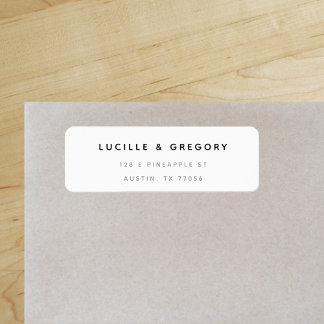 Simple Modern Custom Minimalistic Return Address Label