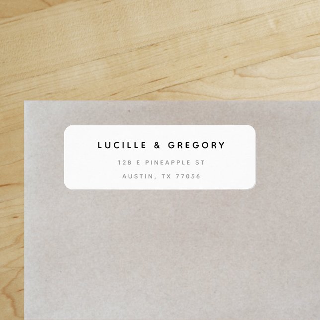 Simple Modern Custom Minimalistic Return Address Label ("Everyday is abundantly beautiful." 
Sincerely Best Wishes from Lucky Design World)