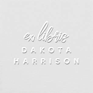Simple Modern Custom Name Script Ex Libris Embosser