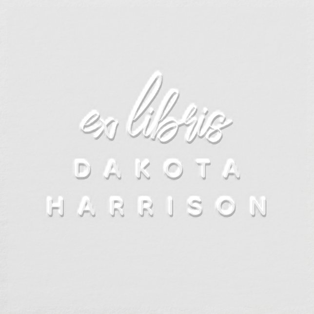 Simple Modern Custom Name Script Ex Libris Embosser (Design)
