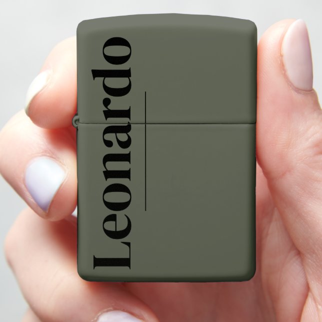 Simple Modern Custom Name Zippo Lighter (In Hand)