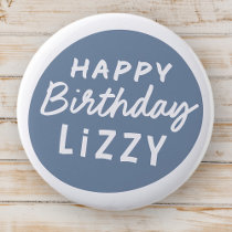 Simple Modern Custom Non-Photo Birthday Greeting Button