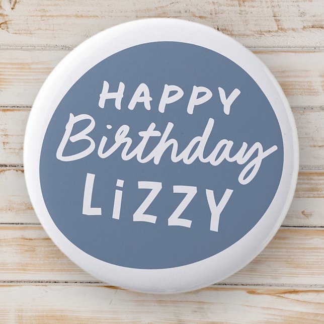 Simple Modern Custom Non-Photo Birthday Greeting Button (Creator Uploaded)